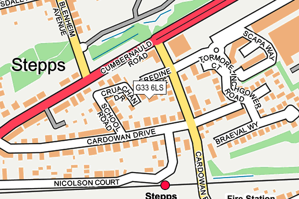 G33 6LS map - OS OpenMap – Local (Ordnance Survey)