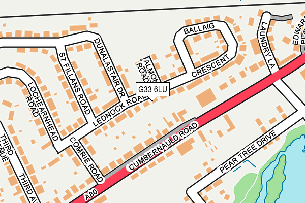 G33 6LU map - OS OpenMap – Local (Ordnance Survey)