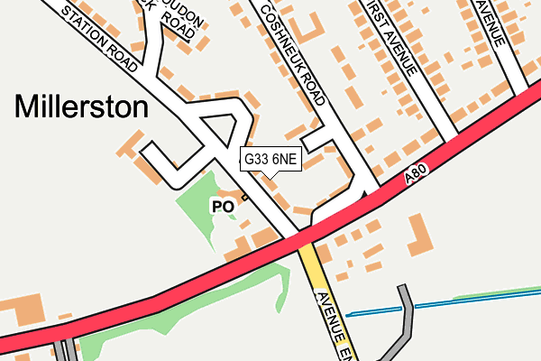 G33 6NE map - OS OpenMap – Local (Ordnance Survey)