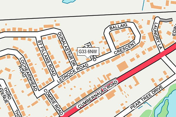 G33 6NW map - OS OpenMap – Local (Ordnance Survey)