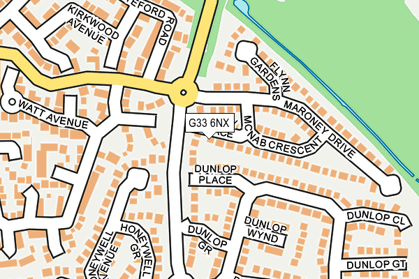 G33 6NX map - OS OpenMap – Local (Ordnance Survey)