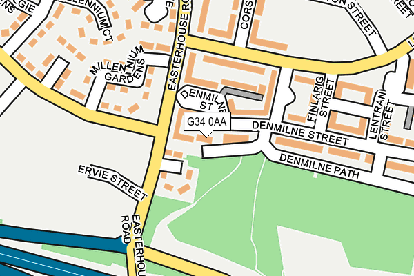 G34 0AA map - OS OpenMap – Local (Ordnance Survey)