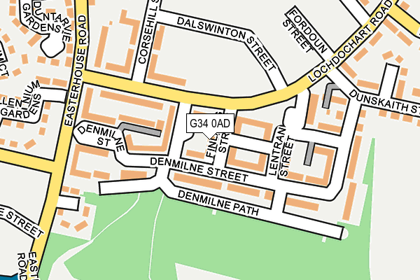 G34 0AD map - OS OpenMap – Local (Ordnance Survey)