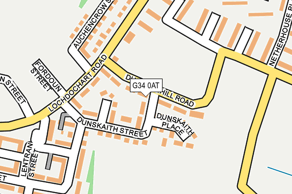 G34 0AT map - OS OpenMap – Local (Ordnance Survey)