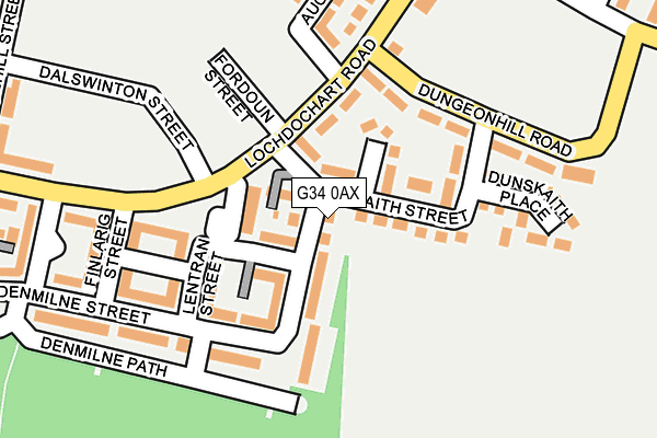 G34 0AX map - OS OpenMap – Local (Ordnance Survey)