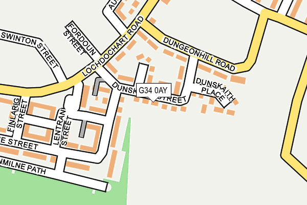 G34 0AY map - OS OpenMap – Local (Ordnance Survey)