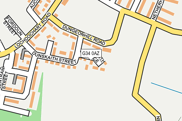 G34 0AZ map - OS OpenMap – Local (Ordnance Survey)