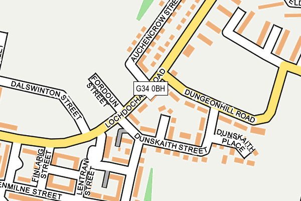 G34 0BH map - OS OpenMap – Local (Ordnance Survey)