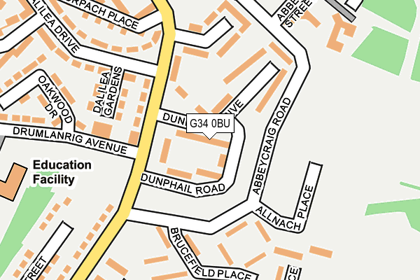 G34 0BU map - OS OpenMap – Local (Ordnance Survey)