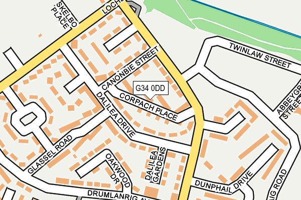 G34 0DD map - OS OpenMap – Local (Ordnance Survey)