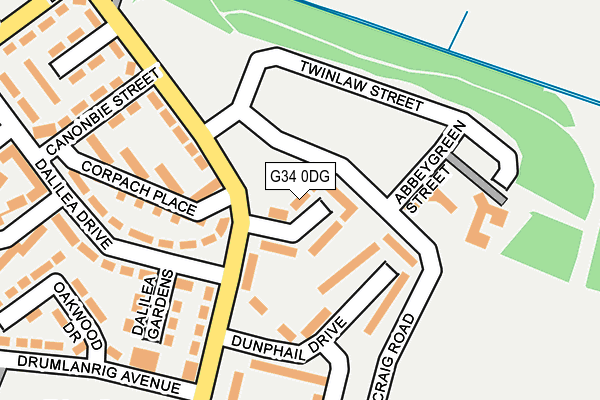 G34 0DG map - OS OpenMap – Local (Ordnance Survey)