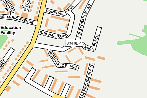 G34 0DP map - OS OpenMap – Local (Ordnance Survey)