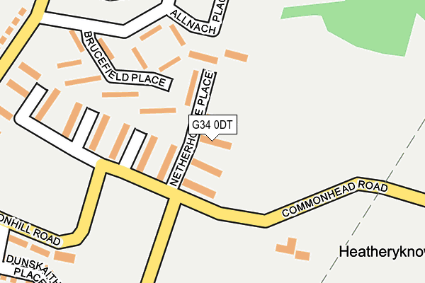 G34 0DT map - OS OpenMap – Local (Ordnance Survey)