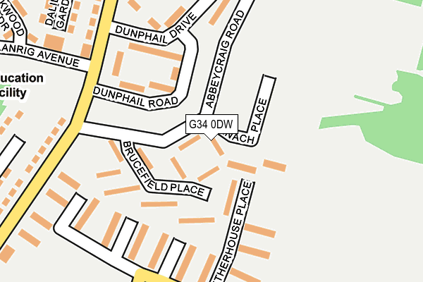 G34 0DW map - OS OpenMap – Local (Ordnance Survey)