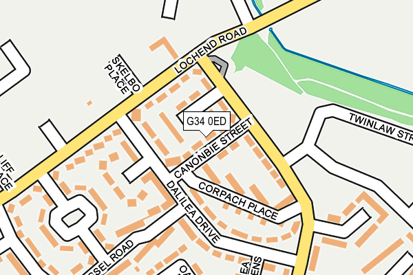 G34 0ED map - OS OpenMap – Local (Ordnance Survey)