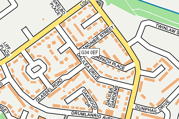 G34 0EF map - OS OpenMap – Local (Ordnance Survey)