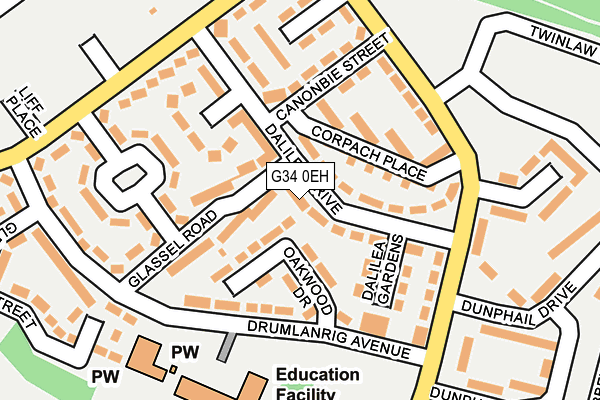 G34 0EH map - OS OpenMap – Local (Ordnance Survey)