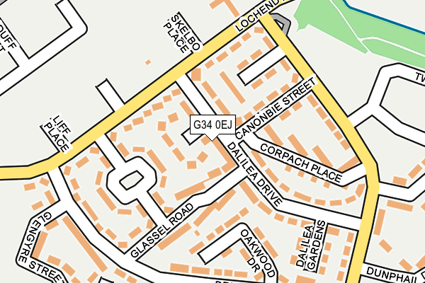 G34 0EJ map - OS OpenMap – Local (Ordnance Survey)