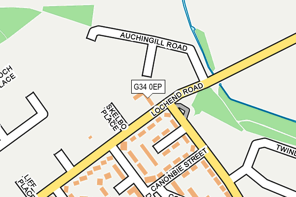 G34 0EP map - OS OpenMap – Local (Ordnance Survey)