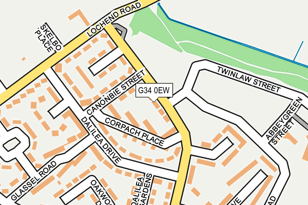 G34 0EW map - OS OpenMap – Local (Ordnance Survey)