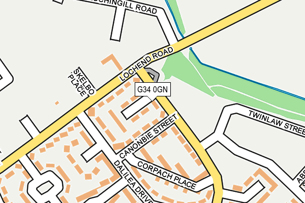 G34 0GN map - OS OpenMap – Local (Ordnance Survey)