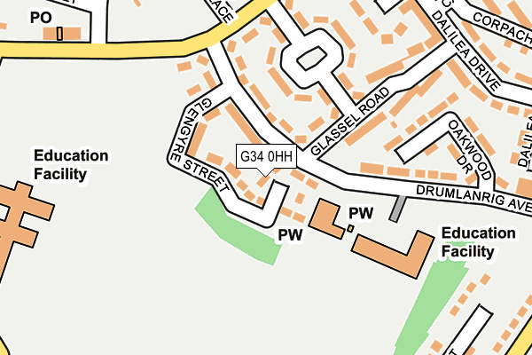 G34 0HH map - OS OpenMap – Local (Ordnance Survey)