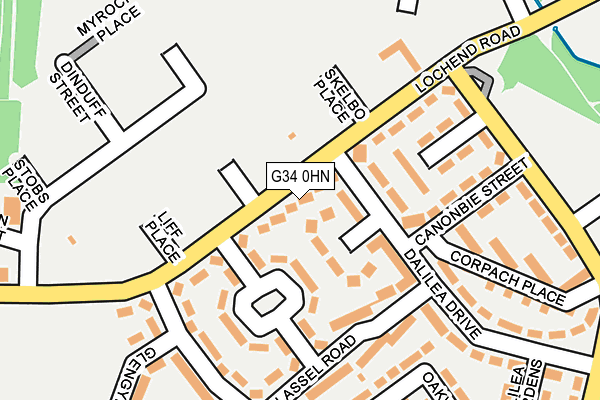 G34 0HN map - OS OpenMap – Local (Ordnance Survey)