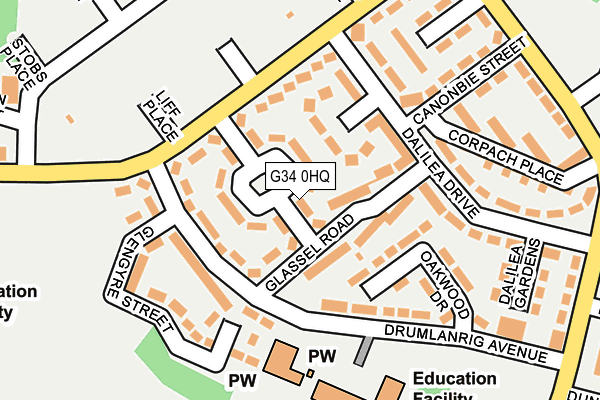 G34 0HQ map - OS OpenMap – Local (Ordnance Survey)