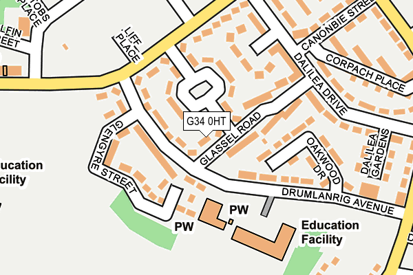 G34 0HT map - OS OpenMap – Local (Ordnance Survey)