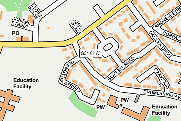 G34 0HW map - OS OpenMap – Local (Ordnance Survey)