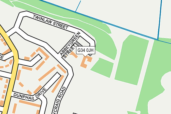 G34 0JH map - OS OpenMap – Local (Ordnance Survey)