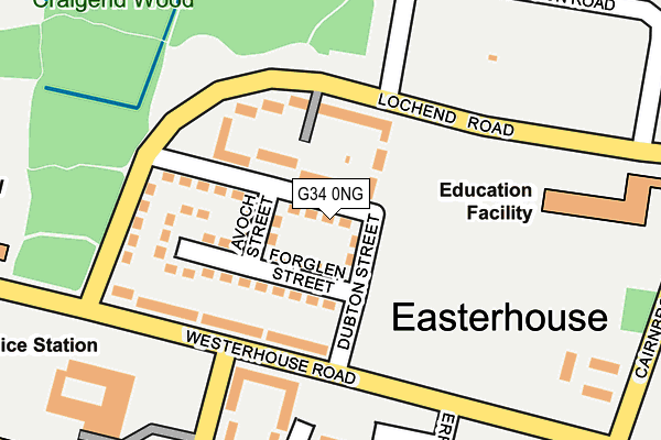 G34 0NG map - OS OpenMap – Local (Ordnance Survey)