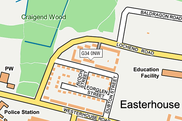 G34 0NW map - OS OpenMap – Local (Ordnance Survey)