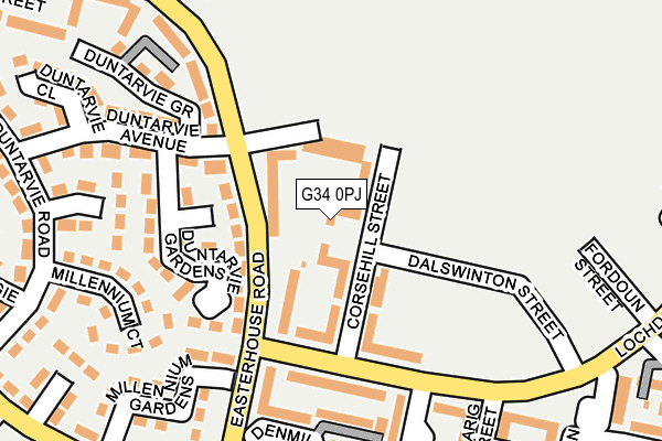 G34 0PJ map - OS OpenMap – Local (Ordnance Survey)