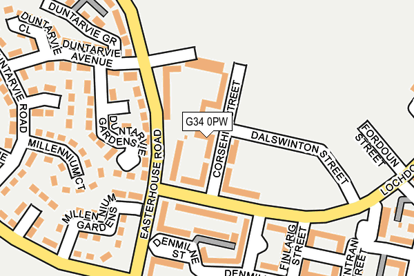 G34 0PW map - OS OpenMap – Local (Ordnance Survey)