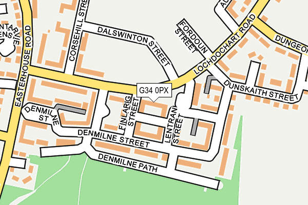 G34 0PX map - OS OpenMap – Local (Ordnance Survey)