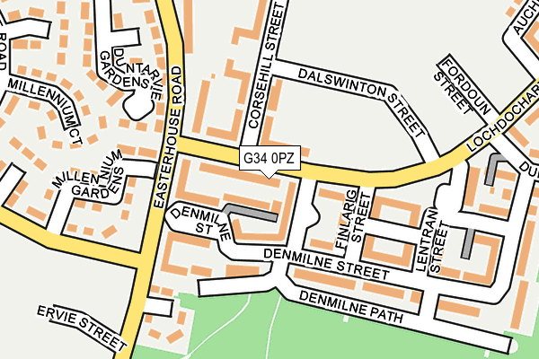 G34 0PZ map - OS OpenMap – Local (Ordnance Survey)