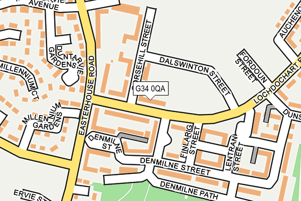 G34 0QA map - OS OpenMap – Local (Ordnance Survey)