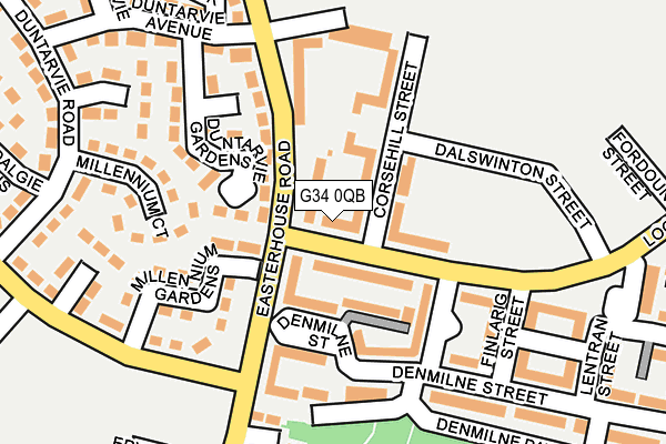 G34 0QB map - OS OpenMap – Local (Ordnance Survey)