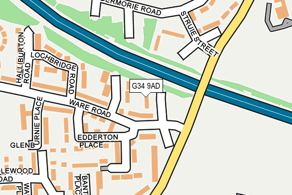 G34 9AD map - OS OpenMap – Local (Ordnance Survey)