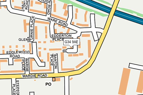 G34 9AE map - OS OpenMap – Local (Ordnance Survey)