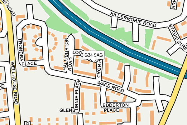 G34 9AG map - OS OpenMap – Local (Ordnance Survey)