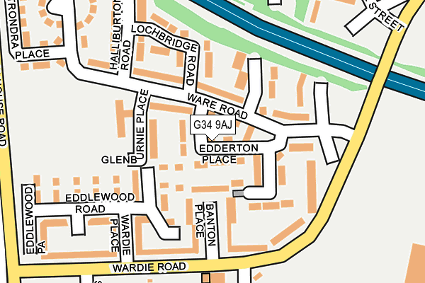 G34 9AJ map - OS OpenMap – Local (Ordnance Survey)