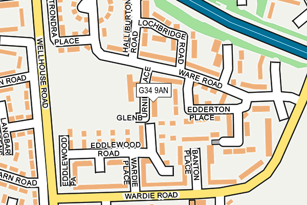 G34 9AN map - OS OpenMap – Local (Ordnance Survey)
