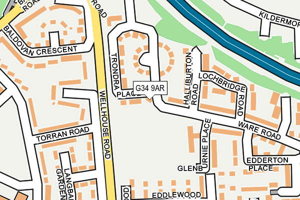 G34 9AR map - OS OpenMap – Local (Ordnance Survey)