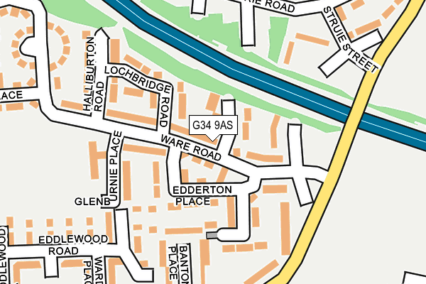G34 9AS map - OS OpenMap – Local (Ordnance Survey)