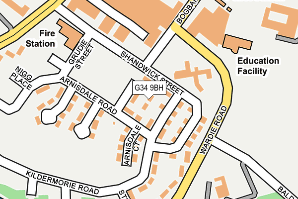 G34 9BH map - OS OpenMap – Local (Ordnance Survey)