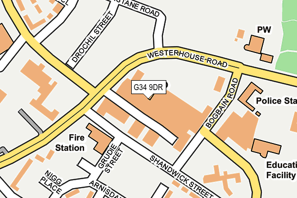 G34 9DR map - OS OpenMap – Local (Ordnance Survey)