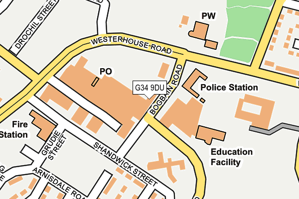 G34 9DU map - OS OpenMap – Local (Ordnance Survey)