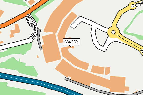 G34 9DY map - OS OpenMap – Local (Ordnance Survey)